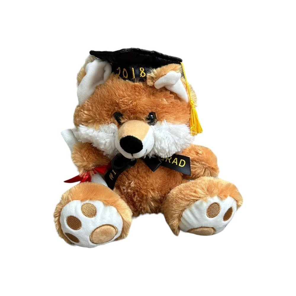 Hug Fun graduation fox Plush Toy Stuffed Animal 2018 School College Graduate Cap